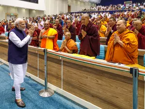 Prime Minister Narendra Modi attends the International Abhidhamma Divas programme Prime Minister Narendra Modi attends the International Abhidhamma Divas programme