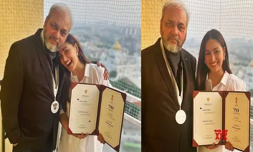 Yami Gautam shares pictures with her father and his National Award for his Punjabi film