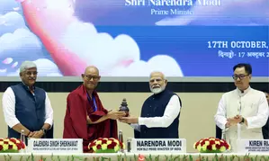 Prime Minister Narendra Modi attends the International Abhidhamma Divas programme