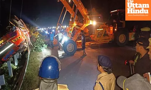 3 killed as bus falls into drain while trying to save cyclist in UPs Siddharthnagar