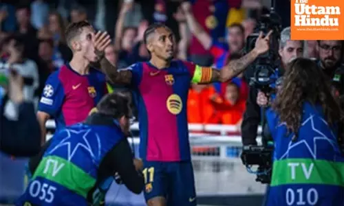 Raphinha scores hat-trick in 100th appearance for Barca