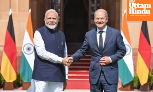PM Modi meets German Chancellor Olaf Scholz at Hyderabad House
