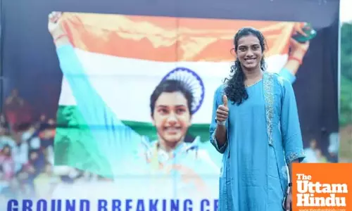 Sindhu performs Bhumi Puja for badminton academy in Vizag
