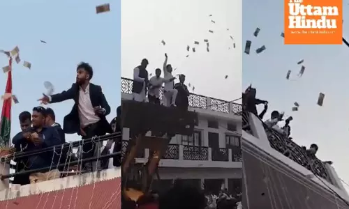 Millions in Rupees Thrown Like Paper from JCB at Grand UP Wedding! Video viral