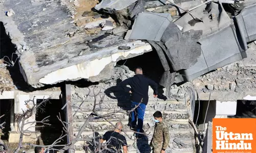 Damage caused by Israeli airstrikes in Sarafand