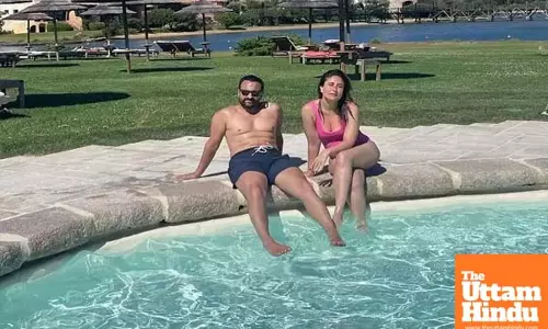 Kareena Kapoor enjoys a relaxing day by poolside with her furry companion