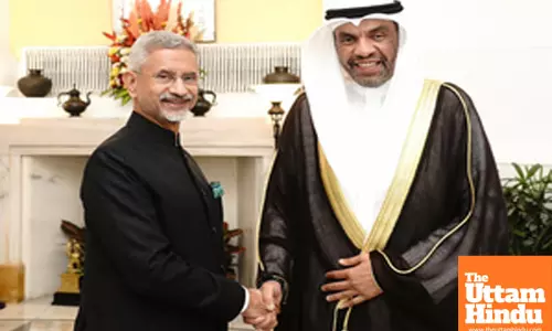 New Delhi : External Affairs Minister Dr S Jaishankar with Kuwaits Foreign Minister Abdullah Ali Al-Yahya