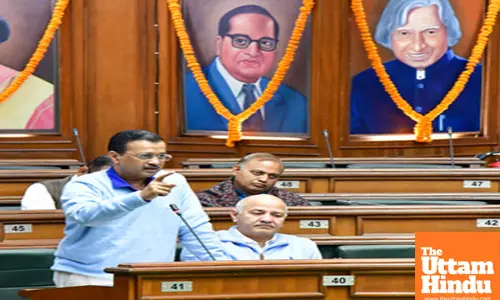 New Delhi: AAP national convener Arvind Kejriwal speaks during the winter session of the Delhi Legislative Assembly