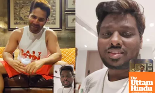 Varun takes parenting tips from Atlee on how to put baby to sleep