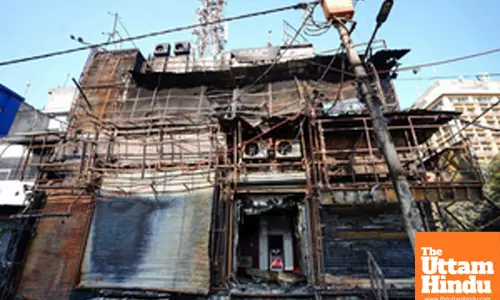 New Delhi: Aftermath of a fire that broke out at a restaurant in West Delhis Rajouri Garden