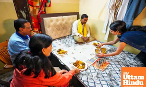 New Delhi: Former Delhi Chief Minister Arvind Kejriwal, accompanied by his wife Sunita Kejriwal, visits the home of an auto driver