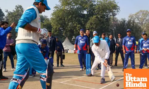 New Delhi: Cricket match organized as part of the TB Mukt Bharat Awareness campaign at Major Dhyan Chand National Stadium