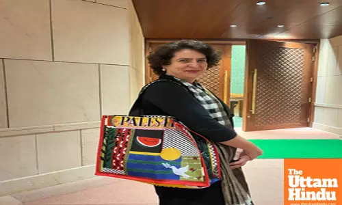 Priyanka’s bag with ‘Palestine’ inscribed on it turns heads in Parliament