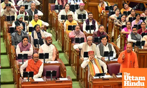 Lucknow: Uttar Pradesh Chief Minister Yogi Adityanath speaks during the winter session of the Uttar Pradesh Assembly