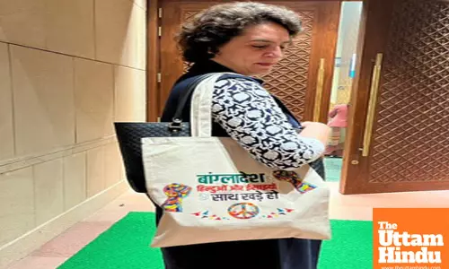 New Delhi: Congress MP Priyanka Gandhi at Parliament House during the Winter Session
