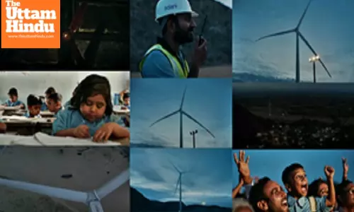 Adani Groups advertisement on wind turbines, not just commercial but a beacon of hope
