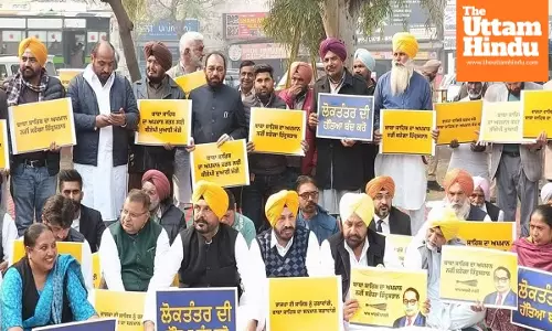 AAP Holds Protest Across Punjab Against Amit Shahs Controversial Remarks on Dr. Ambedkar