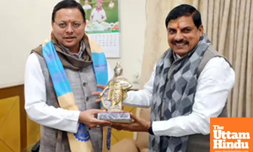 Bhopal: Uttarakhand CM Pushkar Singh Dhami meets Madhya Pradesh CM Mohan Yadav