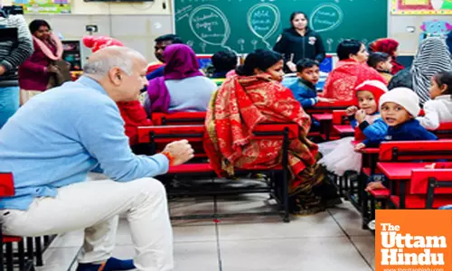 New Delhi: AAP leader Manish Sisodia participates in a Mega PTM