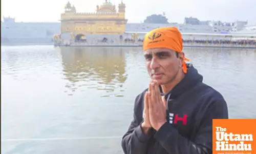 Amritsar: Actor Sonu Sood Visits Golden Temple Ahead of Upcoming Film Fateh Release