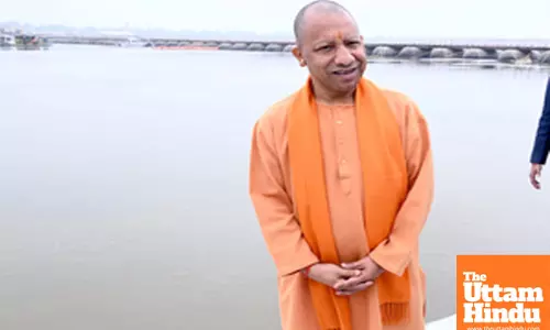 Prayagraj: Uttar Pradesh Chief Minister Yogi Adityanath inspects the preparations work of the Maha Kumbh Mela 2025