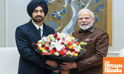 New Delhi: Singer Diljit Dosanjh meets PM Narendra Modi
