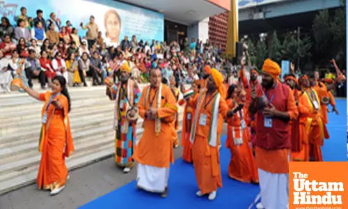 Kolkata: Artists perform the curtain raiser of Bangla Sangeet Mela 2024-25 at Rabindra Sadan premises