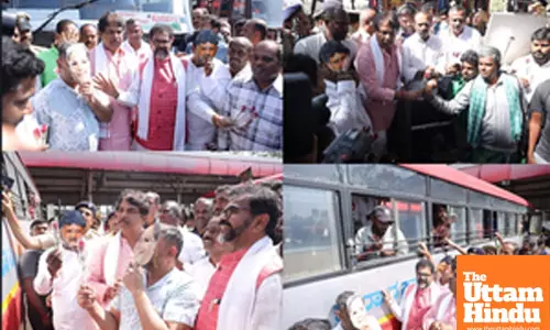 BJPs Thorny Protest: Roses Given to Male Passengers Against Bus Fare Hike