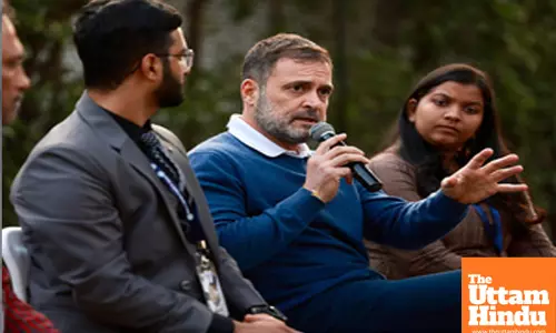 New Delhi: Leader of Opposition Rahul Gandhi interacts with students at IIT Madras