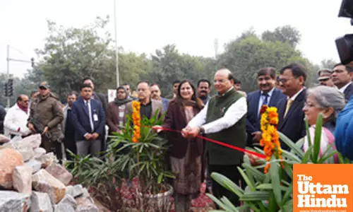 New Delhi: Delhi Lieutenant Governor Vinai Kumar Saxena unveils a black panther sculptures at Janki Chowk
