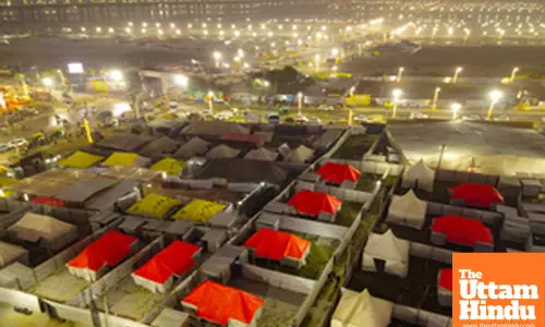 Prayagraj: An aerial view of the ongoing preparations in full swing ahead of the grand Maha Kumbh Mela 2025