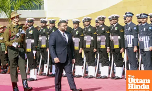 New Delhi: Ceremonial welcome of Maldives Defence Minister Mohammed Ghassan Maumoon