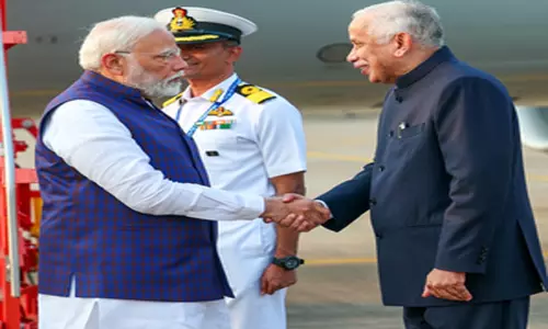 Visakhapatnam: Prime Minister Narendra Modi arrives in Andhra Pradesh