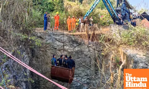Dima Hasao: Indian Navy divers conduct a rescue operation to reach the trapped miners in Umrangso