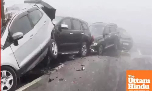 WATCH: Multiple Vehicle Collision on Delhi-Lucknow Expressway Due to Dense Fog