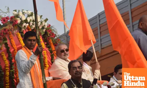 Prayagraj: Devotees take part in a religious procession for the Maha Kumbh Mela 2025
