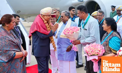 Bengaluru: Vice President Jagdeep Dhankar arrives at HAL Airport