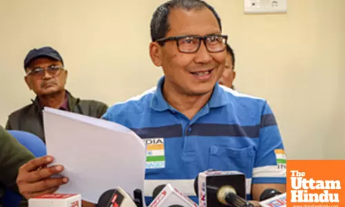 Imphal: M. Rachandra Singh addresses a press conference