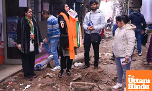 New Delhi: Congress candidate from Kalkaji constituency Alka Lamba campaigns ahead of Delhi Assembly Elections 2025