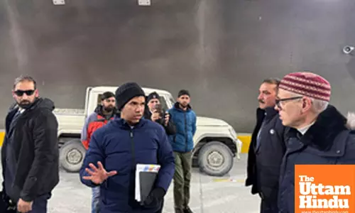 Ganderbal: Jammu and Kashmir Chief Minister Omar Abdullah reviews the preparations at the Z-Morh Tunnel