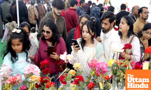 Bhopal: Visitors admire an impressive display at the All India Rose Exhibition