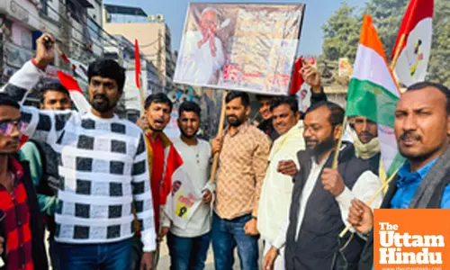 Patna: Members of Chhatra Yuva Shakti stage a protest demanding the cancellation of the CCE 2024