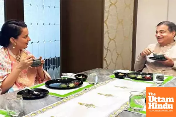 Kangana Ranaut enjoys Sunday breakfast with Nitin Gadkari Kangana Ranaut enjoys Sunday breakfast with Nitin Gadkari