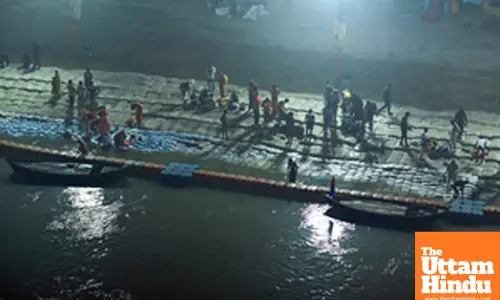 Prayagraj: Devotees gather at the banks of the Sangam for a holy bath on the occasion of Paush Purnima
