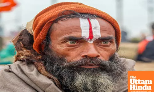 Prayagraj: A Sadhu (Holy Man) at the Triveni Sangam,
