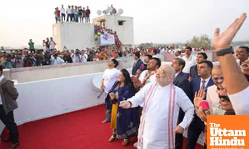 Gandhinagar: Union Home Minister Amit Shah celebrates Uttarayan