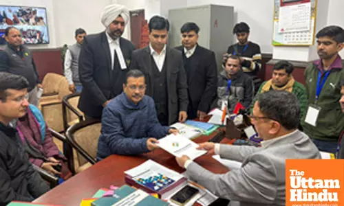 New Delhi: AAP National Convenor Arvind Kejriwal files his nomination papers