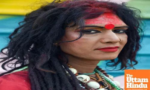 Prayagraj: A member of the Kinnar Akhada at a camp near the Sangam on the fourth day of the Maha Kumbh Mela 2025