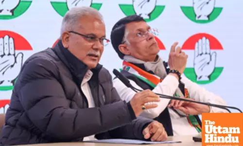 New Delhi: Congress leader Bhupesh Baghel addresses a press conference