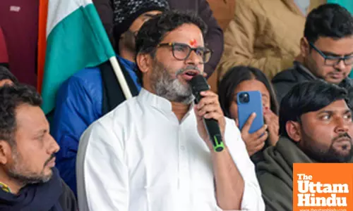Patna: Jan Suraaj Chief Prashant Kishor addresses a press conference